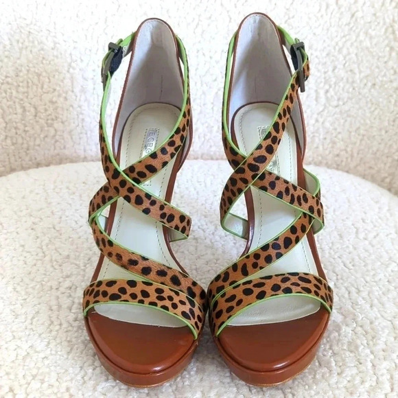BCBGeneration Granvill2 Crisscross Leopard Platform Sandals - Picture 2 of 10